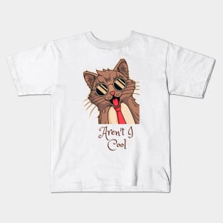 Cool and calm cat design Kids T-Shirt